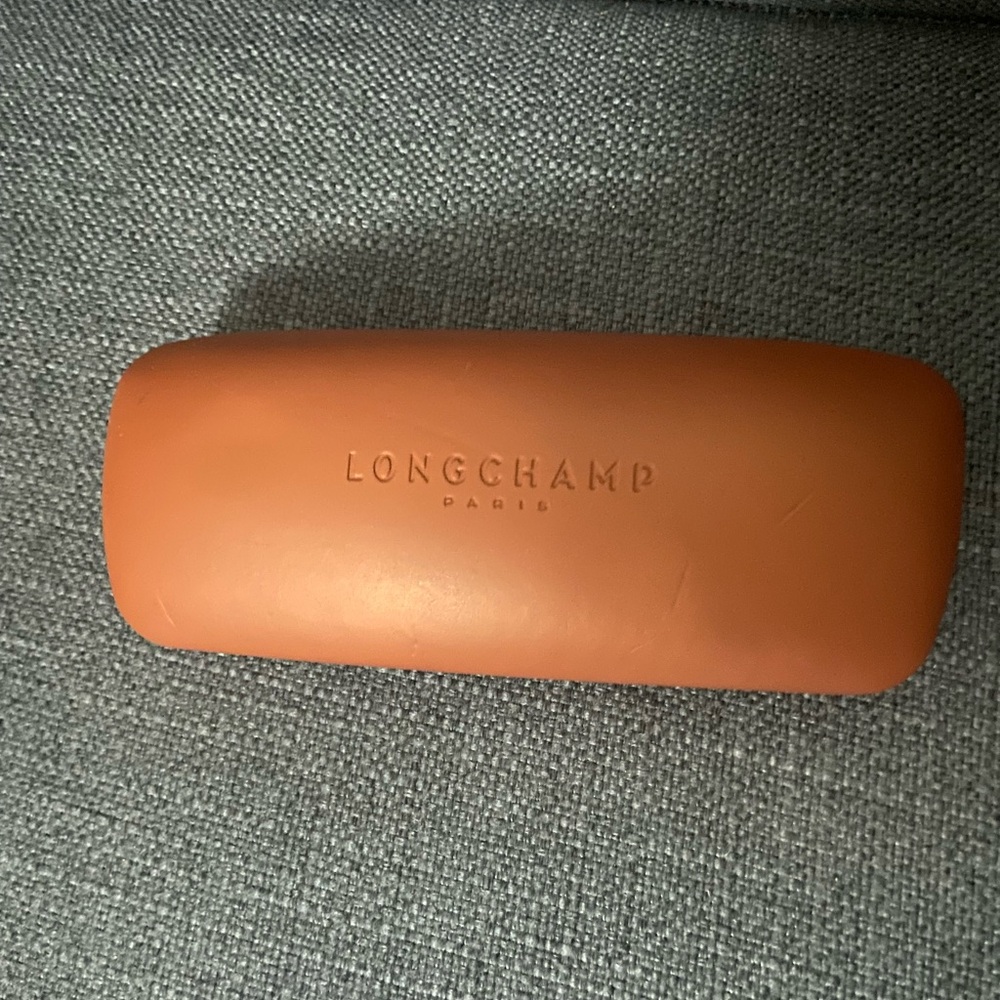 Longchamp Paris Hard Case Glasses 
Brown Leather with Tan Suede Liner 
Unisex
